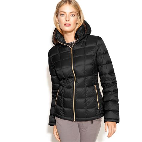 michael kors zip quilted puffer jacket